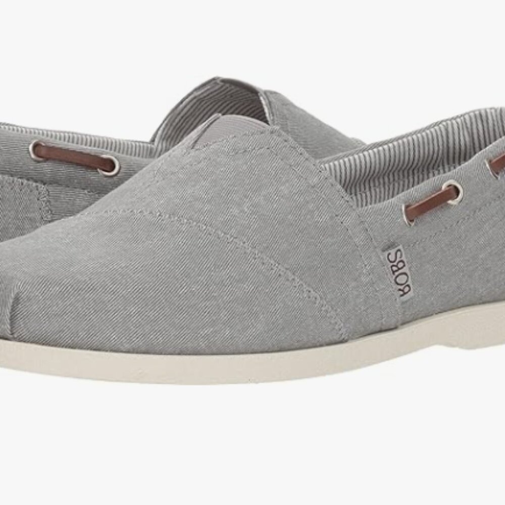 Bobs Skechers Gray Loafers Memory Foam Leather Insole